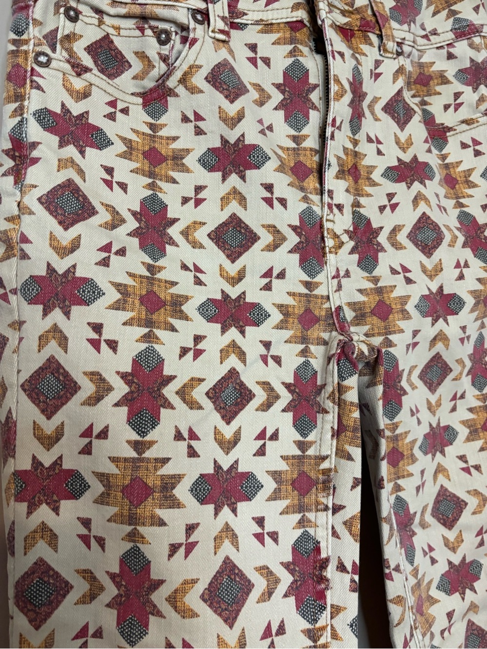We The Free Wild Child Jeans with Aztec Geometric Print - Picture 3 of 9